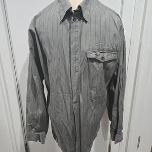 Versus Versace Gray Striped Shirt